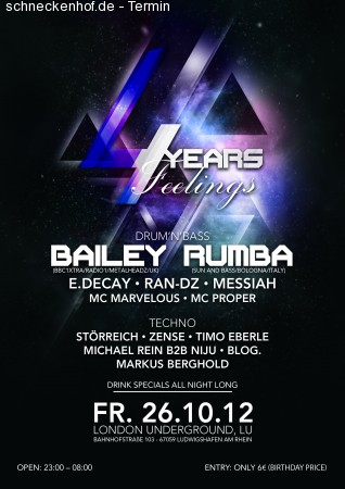 Feelings 4 Years (Dnb/Techno) Werbeplakat